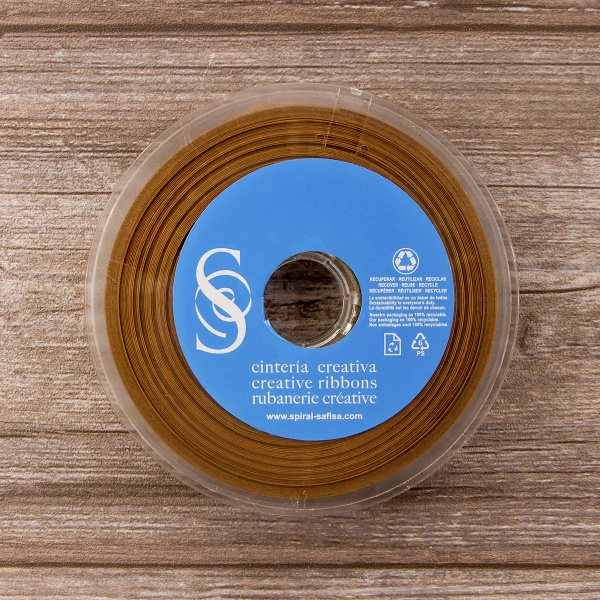 Косая бейка атласная 20 мм, 25 м, цвет 44, бронзовый. Арт 6260-20мм-44            