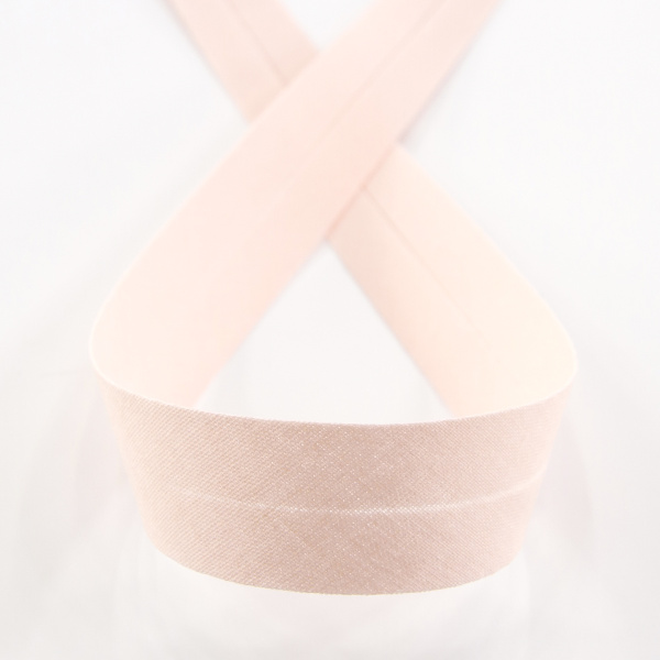 Косая бейка хлопок/полиэстер 20 мм, 25 м, цвет 83, чайная роза. Арт 6120-20мм-83            