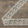 Кружево-вышивка на тюле, 40 мм, цвет молочный, 100% полиэстер, 4,5 м. Арт T-3004.112