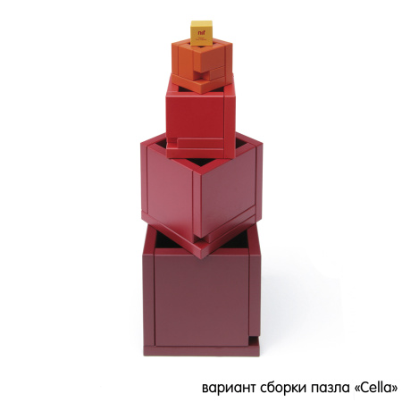 Конструктор дизайнерский NAEF CLASSIC "Cella" 6+, натуральное дерево, цвет красный, 9 деталей. Арт 9608.1