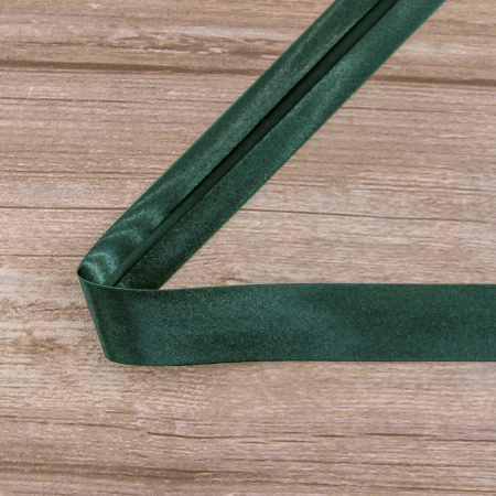 Косая бейка атласная 30 мм, 25 м, цвет 43, темно-зеленый. Арт 6260-30мм-43            