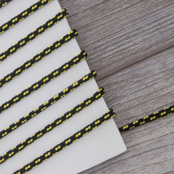 Шнуры PEGA плетеный, цвет черный с желтым, 4,5 мм. Арт 842945216DL103