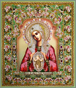 Набор для вышивания хрустальными бусинами "Богородица Помощница в родах" (Храмовая икона)