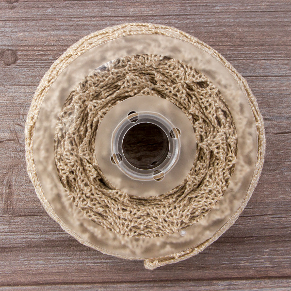 Мерсеризованное хлопковое кружево, 50 мм, цвет небелёный с белым. Арт 1111/L0                 