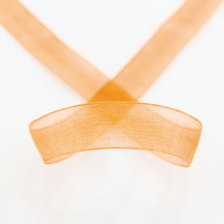 Лента органза SAFISA мини-рулон, 15 мм, 3,5 м, цвет 61, оранжевый. Арт P00520-15мм-61          