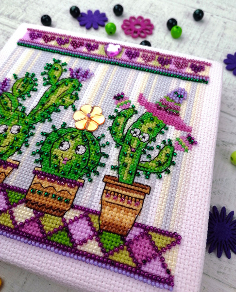 Набор для вышивания "Веселые кактусы". Арт 13.003.14