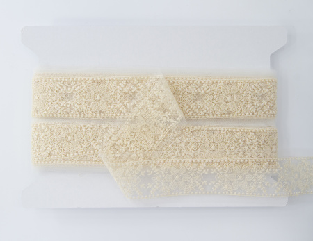 Кружево-вышивка на тюле, 22 мм, 14,6 м. Арт 41792/02