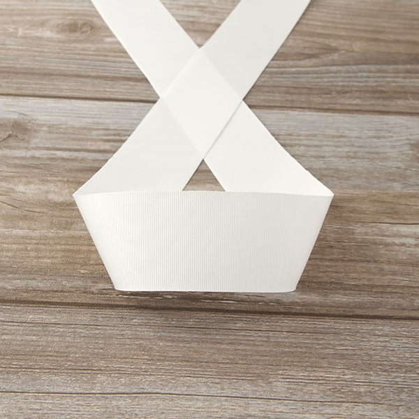 Лента репсовая SAFISA, 50 мм, 25 м, цвет 02 белый. Арт 350-50мм-02