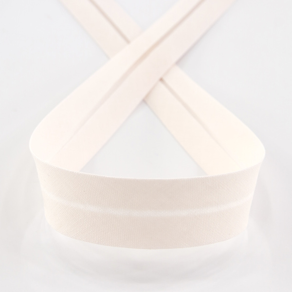 Косая бейка хлопок/полиэстер 20 мм, 25 м, цвет 52, дымчачая роза. Арт 6120-20мм-52            