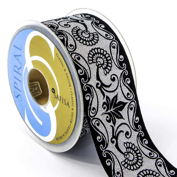 Лента жаккард SAFISA, 50 мм, 15 м, цвет 01. Арт 9124-50мм-01            