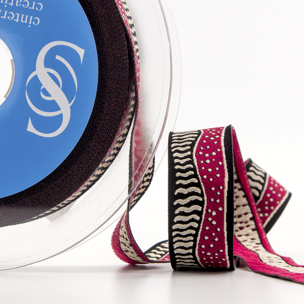 Лента жаккардовая SAFISA, 20 мм, 15 м, цвет 01. Арт 9272-20мм-01