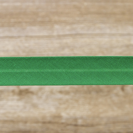 Косая бейка хлопок/полиэстер 20 мм, 25 м, цвет 25, зеленый. Арт 6120-20мм-25            
