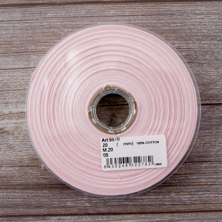 Косая бейка хлопок, 20 мм, 20 м, цвет 05, цвет розовый. Арт 6570-20мм-05