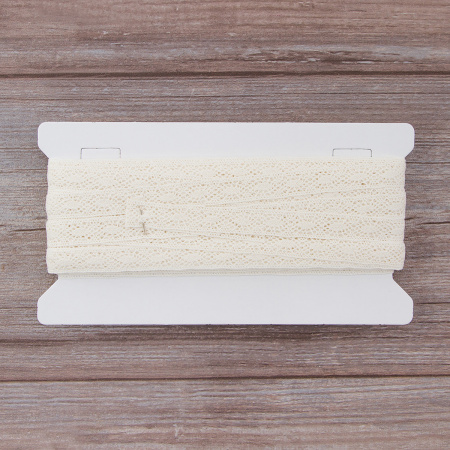 Мерсеризованное хлопковое кружево, 16 мм, шампань. Арт 2109/72