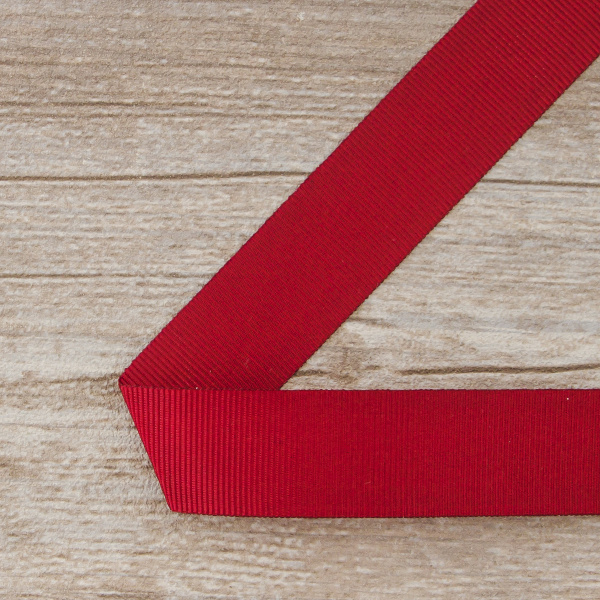 Лента репсовая SAFISA, 25 мм, 25 м, цвет 84 вишневый. Арт 350-25мм-84