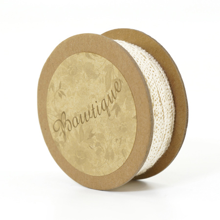 Кружево хлопковое на картонной катушке, цвет кремовый. Арт VL08.034C