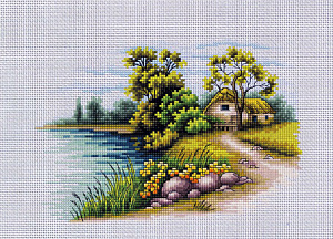 Набор для вышивания "Пейзаж с озером"
