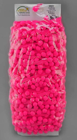 Тесьма с помпонами MATSA цвет ярко-розовый. Арт 96923/2145