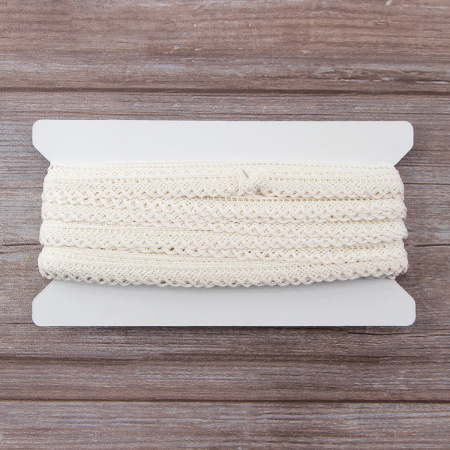 Мерсеризованное хлопковое кружево, 16 мм, шампань. Арт 2110/72