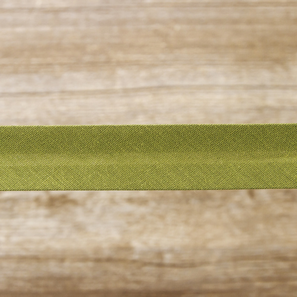 Косая бейка хлопок/полиэстер 20 мм, 25 м, цвет 28, защитный. Арт 6120-20мм-28            