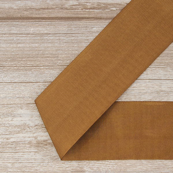 Лента репсовая SAFISA, 50 мм, 25 м, цвет 88 коричневый светлый. Арт 350-50мм-88