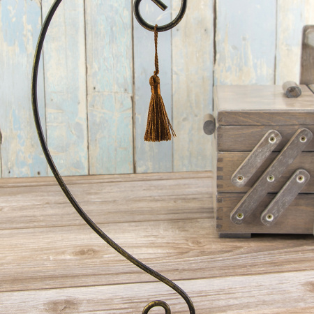 Кисть декоративная на шнуре, длина 45 мм, цвет шоколадный. Арт KY - 01-col.PE - 18