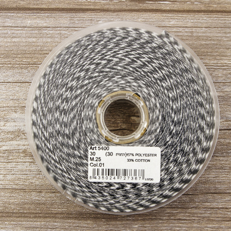 Косая бейка с рисунком SAFISA, арт.5400, 30 мм, 25 м, цвет 01. Арт 5400-30мм-01