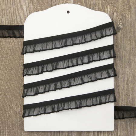 Рюш эластичный PEGA, цвет черный, 14 мм. Арт 821614414H7001          