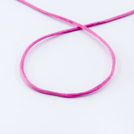 Шнур атласный SAFISA 2 мм, 25 м, цвет 20, розовый темный . Арт 462-20                  