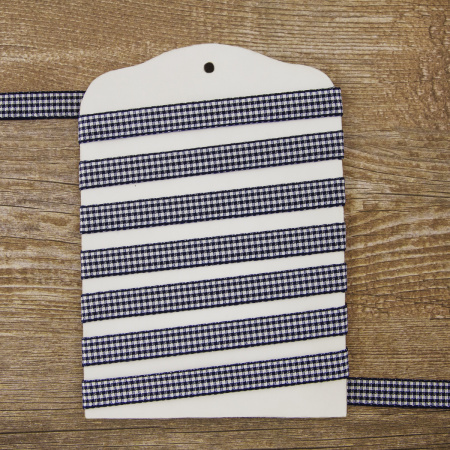 Лента с рисунком клетка SAFISA, 10 мм, 25 м, цвет 15, темно-синий. Арт 466-10мм-15             