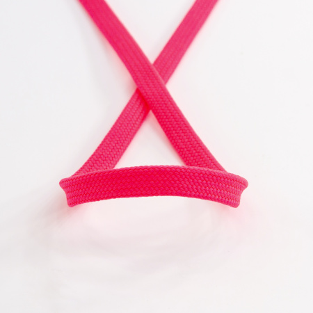 Шнур PEGA плоский, полиэстровый, цвет ярко-розовый, 10 мм. Арт 842580140L1410