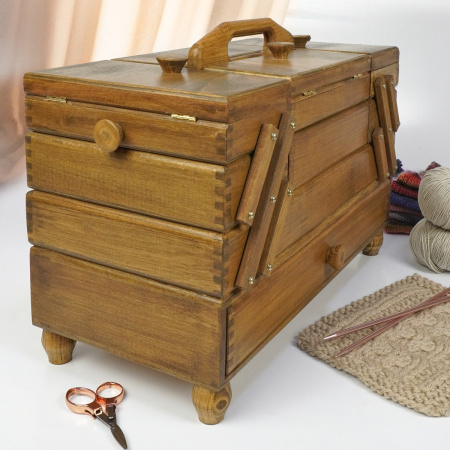 Шкатулка для рукоделия, бук, 4 этажа, коричневый. Арт 31/208/2