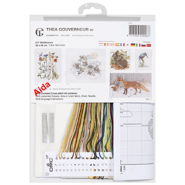 Набор для вышивания "Полевые цветы", канва Aida 16 ct. Арт 577A