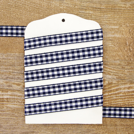 Лента с рисунком клетка SAFISA, 16(18) мм, 25 м, цвет 15, темно-синий. Арт 469-16мм-15             