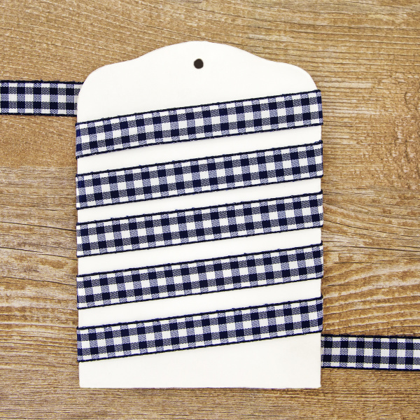 Лента с рисунком клетка SAFISA, 16(18) мм, 25 м, цвет 15, темно-синий. Арт 469-16мм-15             