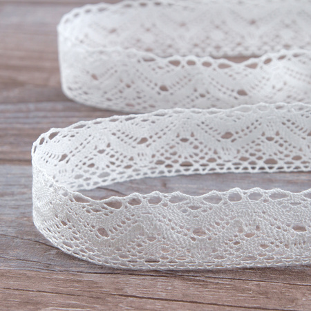 Мерсеризованное хлопковое кружево, 39 мм, белый. Арт 2144/01