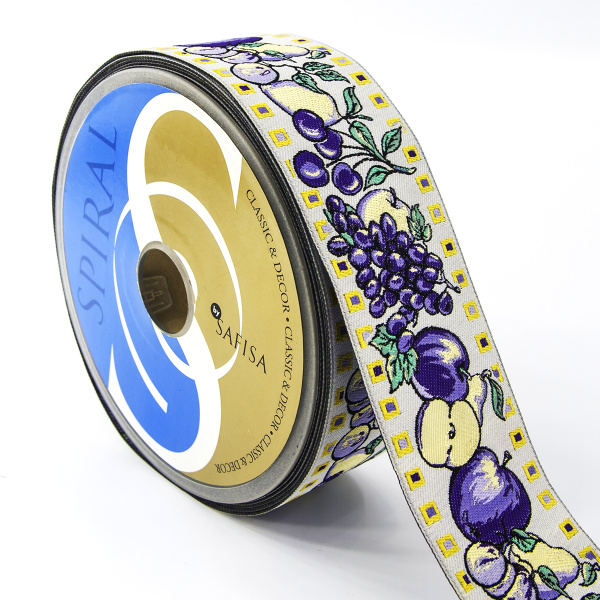 Лента жаккард SAFISA, 50 мм, 15 м, цвет 02. Арт 9120-50мм-02            