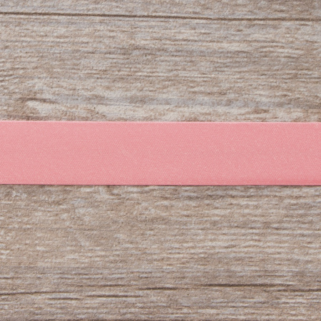 Косая бейка атласная 20 мм, 25 м, цвет 29, ярко-розовый. Арт 6260-20мм-29            