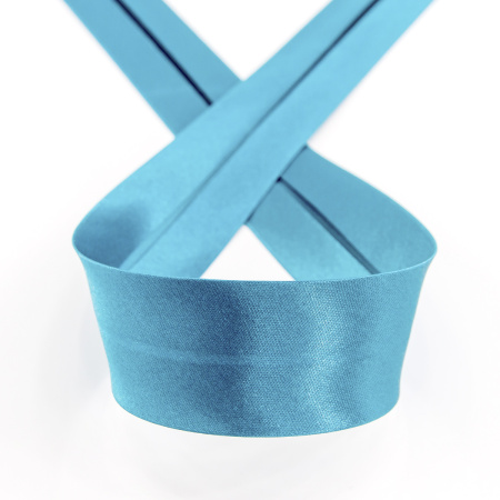 Косая бейка атласная 30 мм, 25 м, цвет 55, малахит. Арт 6260-30мм-55            