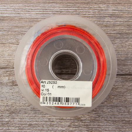 Лента органза с напечатанным рисунком SAFISA, 40 мм, 15 м, цвет 01. Арт 25253-40мм-01           