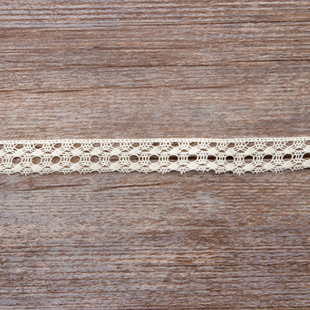 Мерсеризованное хлопковое кружево, 24 мм, шампань. Арт 2128/72