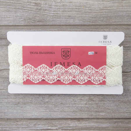 Кружево-вышивка на тюле, 18 мм, 13,5 м. Арт 41693/01