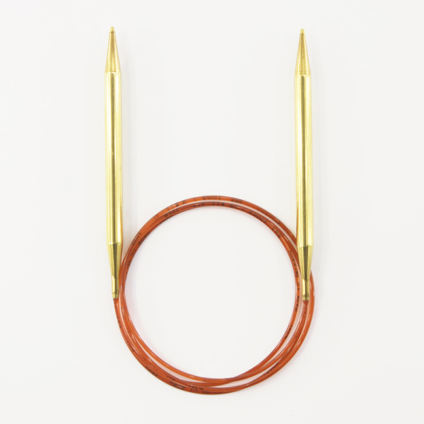 Спицы круговые позолоченные с удлиненным кончиком, №8, 120 см. Арт 755-7/8-120