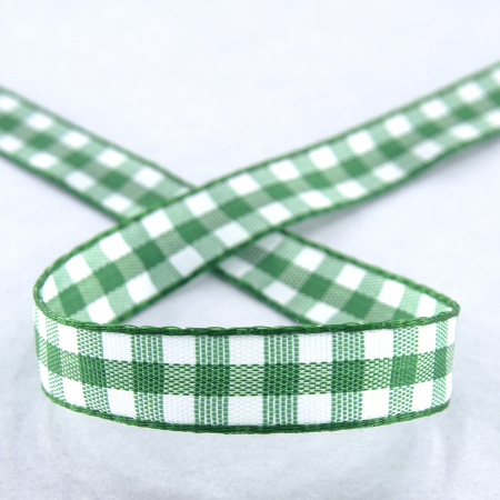 Лента с рисунком клетка SAFISA, 11 мм, 25 м, цвет 25, зеленый. Арт 469-11мм-25             