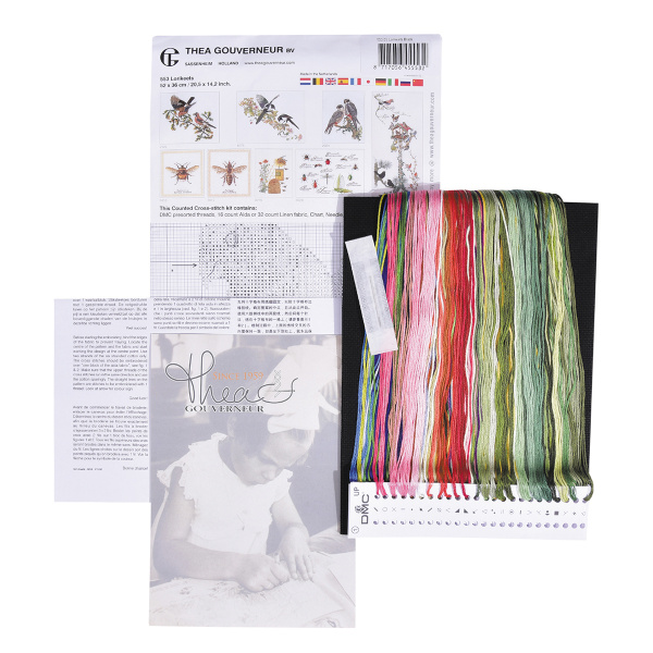Набор для вышивания "Стайка попугаев", канва Aida (черная) 16 ct. Арт 553.05