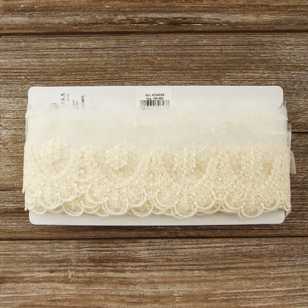 Кружево-вышивка на тюле, 35 мм. Арт 42245/58