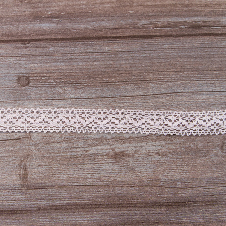 Мерсеризованное хлопковое кружево, 20 мм, цвет светло-розовый. Арт 3037/06                 