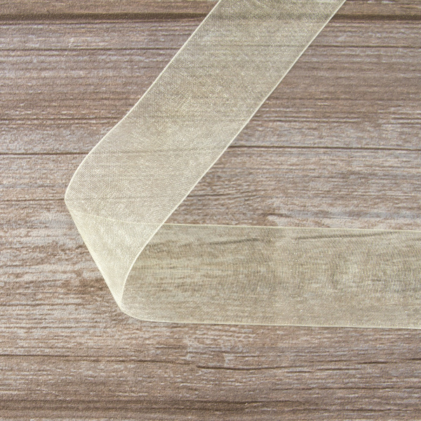 Лента органза SAFISA мини-рулон, 39 мм, 2 м, цвет 56, кремовый. Арт P00520-39мм-56          