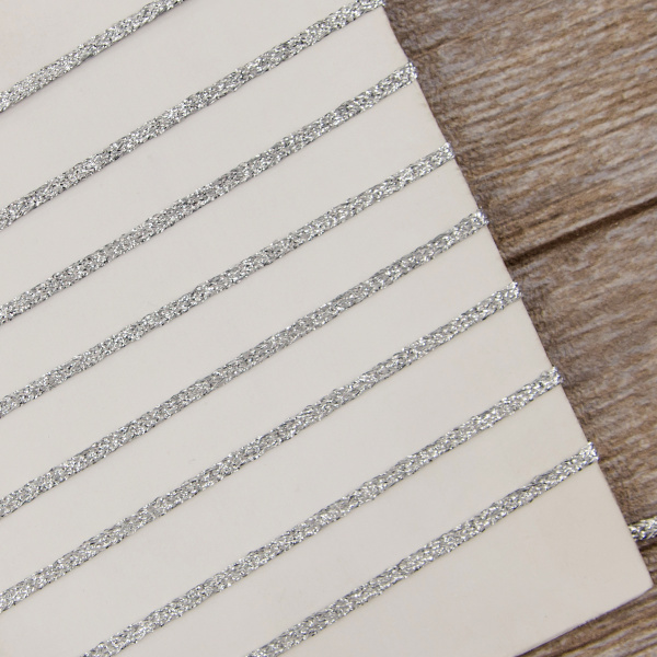 Тесьма PEGA тип декоративная люрексная, цвет серебряный, 2,5 мм. Арт 881113909X6000          