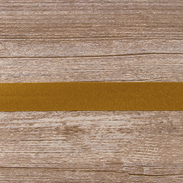 Косая бейка атласная 20 мм, 25 м, цвет 64, молочный шоколад. Арт 6260-20мм-64            